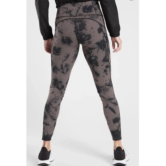 Athleta Women's Brown Floral Rainier Reflective Tight High Rise Leggings Size XS - Picture 2 of 16